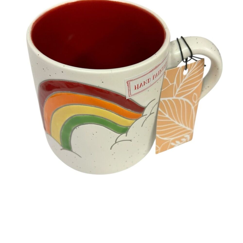Sheffield Ceramic Mug Rainbow Design Multicolor Glossy Rainbow with Matte Finish